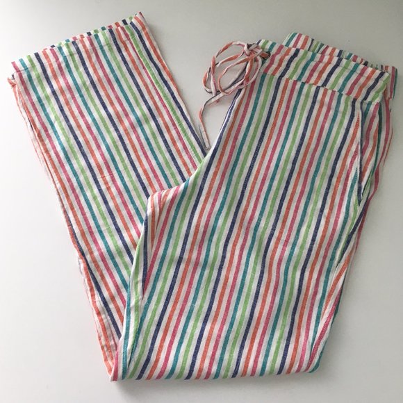 For Cynthia Pants - SOLD!!  Linen Blend Striped Pants 4 Pockets by For Cynthia